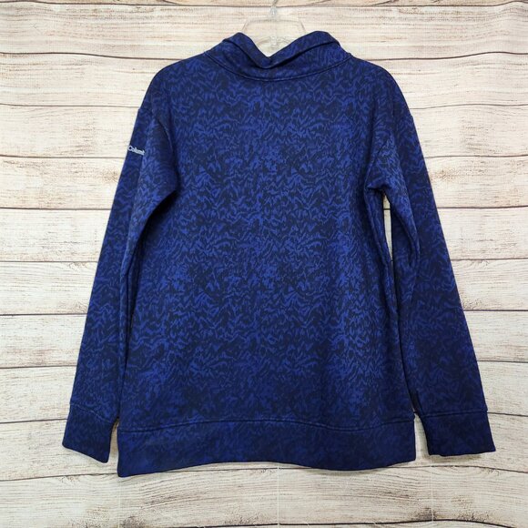 Columbia Woman’s Lodge Funnel Pullover Blue & Black Fleece Lined Size Medium - Picture 11 of 15